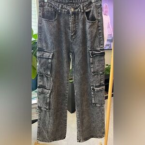 SHEIN black cargo jeans